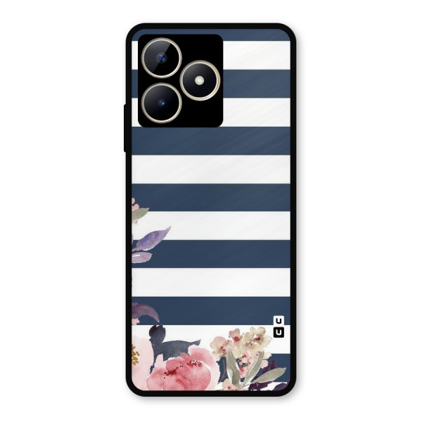 Floral Water Art Metal Back Case for Realme C53