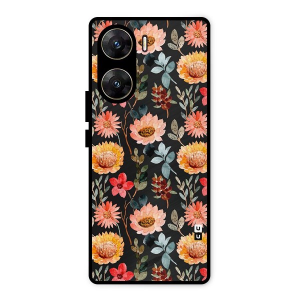 Florals Wonderful Pattern Metal Back Case for Vivo V29e
