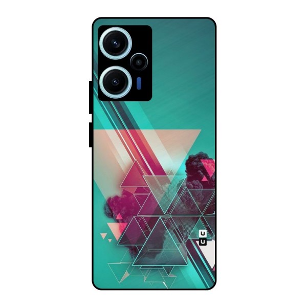 Floroscent Abstract Metal Back Case for Poco F5
