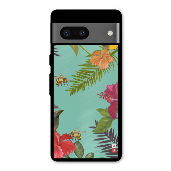 Flower Bird and Bee Metal Back Case for Google Pixel 7