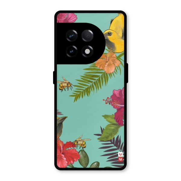 Flower Bird and Bee Metal Back Case for OnePlus 11R