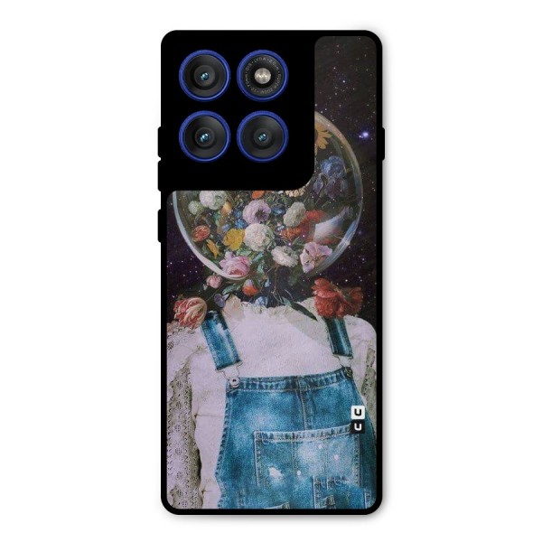 Flower Face Metal Back Case for Motorola Edge 60 Pro