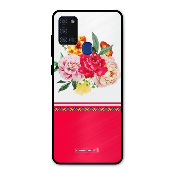 Flower Fusion Metal Back Case for Galaxy A21s