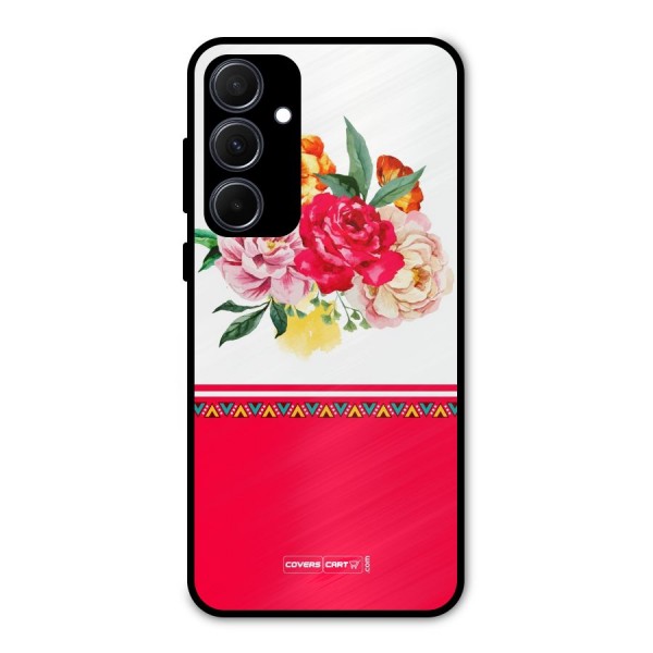 Flower Fusion Metal Back Case for Galaxy A35