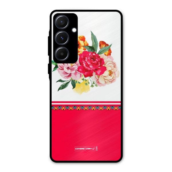 Flower Fusion Metal Back Case for Galaxy A55