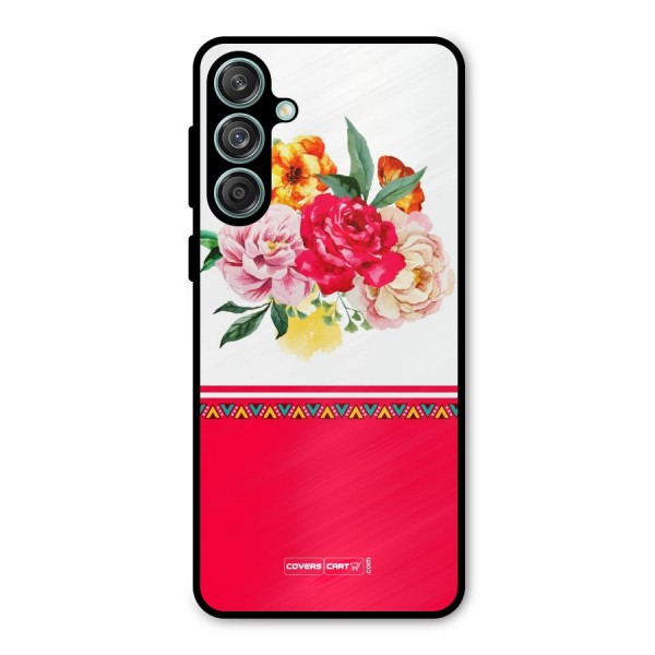 Flower Fusion Metal Back Case for Galaxy M55 5G