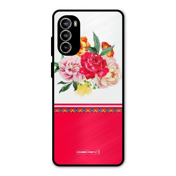 Flower Fusion Metal Back Case for Moto G52