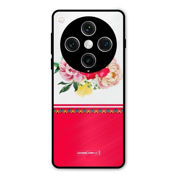 Flower Fusion Metal Back Case for Oppo Find X8 Pro