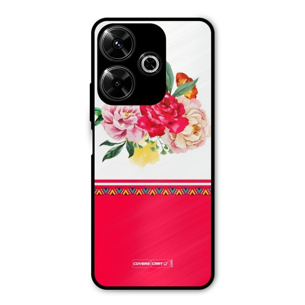 Flower Fusion Metal Back Case for Poco M6 Plus