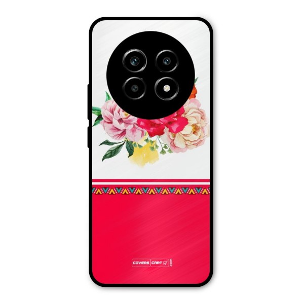 Flower Fusion Metal Back Case for Realme 13 Pro