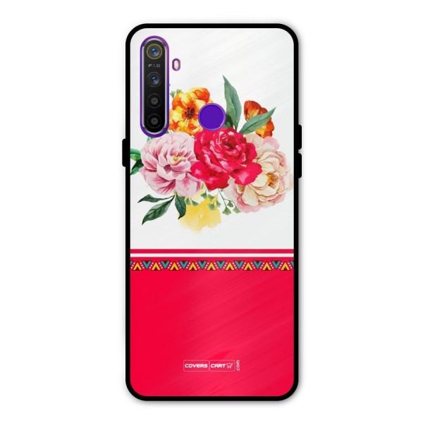 Flower Fusion Metal Back Case for Realme Narzo 10