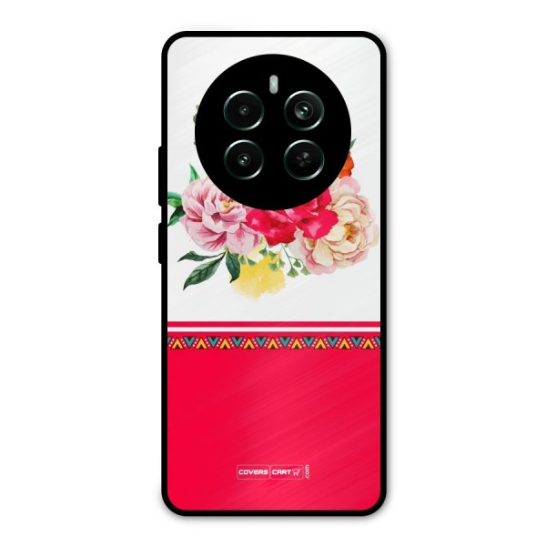 Flower Fusion Metal Back Case for Realme Narzo 70 Pro
