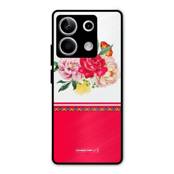 Flower Fusion Metal Back Case for Redmi Note 13 5G