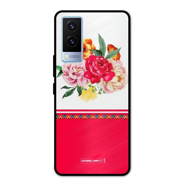 Flower Fusion Metal Back Case for Vivo V21e 5G