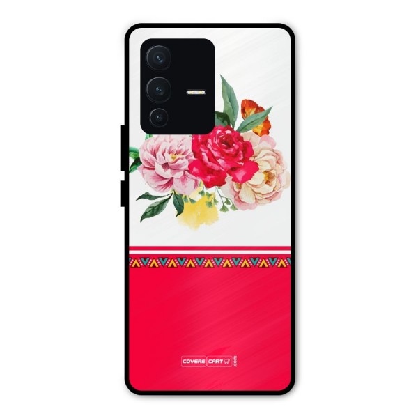 Flower Fusion Metal Back Case for Vivo V23 Pro
