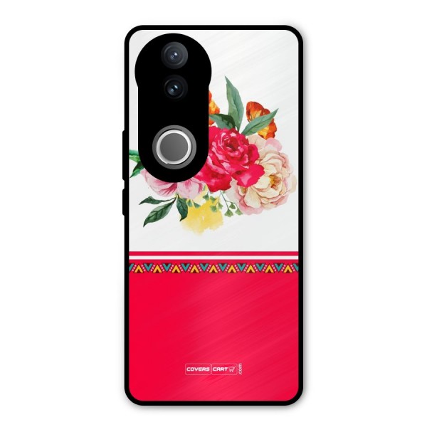 Flower Fusion Metal Back Case for Vivo V50e