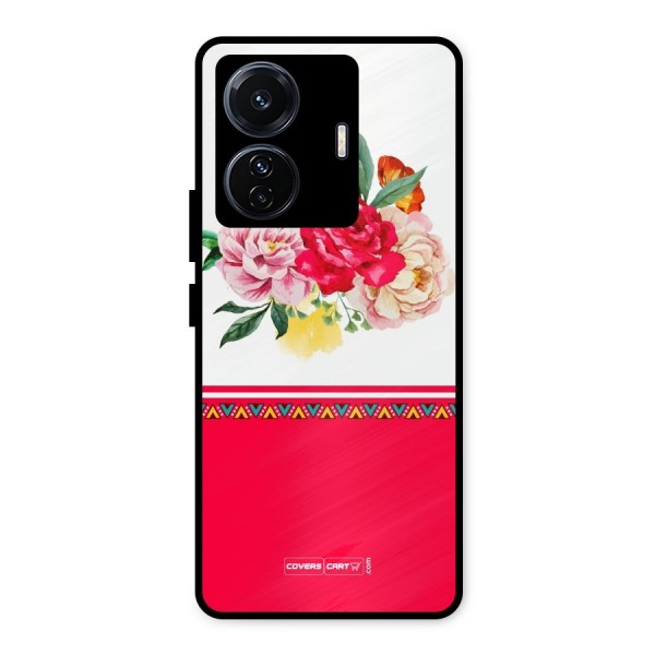 Flower Fusion Metal Back Case for iQOO Z6