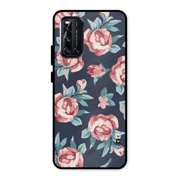 Flowers Painting Metal Back Case for Vivo V19