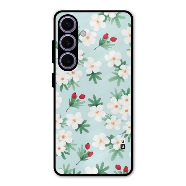 Flowers Pastel Metal Back Case for Galaxy S24