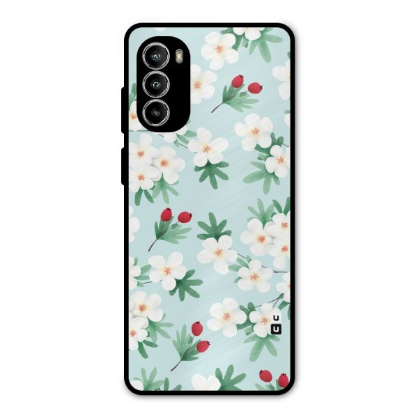 Flowers Pastel Metal Back Case for Moto G52