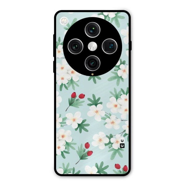 Flowers Pastel Metal Back Case for Oppo Find X8 Pro