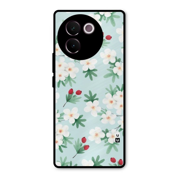 Flowers Pastel Metal Back Case for Vivo V30e