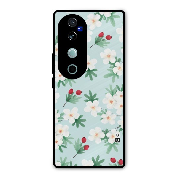Flowers Pastel Metal Back Case for Vivo V40 Pro