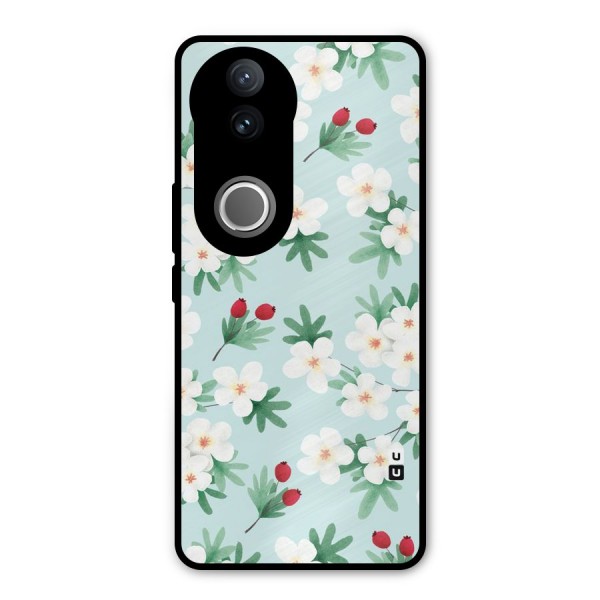 Flowers Pastel Metal Back Case for Vivo V50e