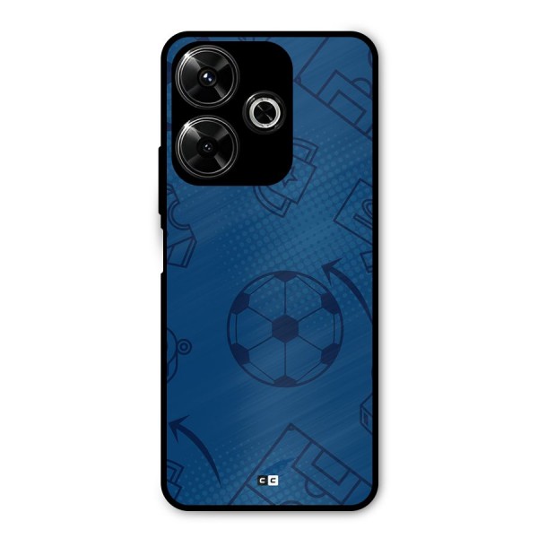 Football Texture Metal Back Case for Poco M6 Plus