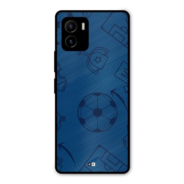 Football Texture Metal Back Case for Vivo Y15s