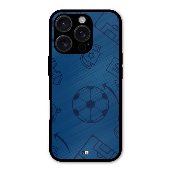 Football Texture Metal Back Case for iPhone 16 Pro