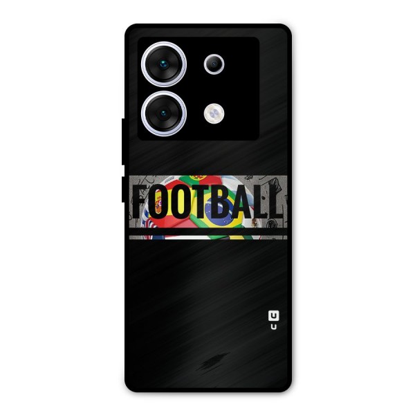Football Typography Metal Back Case for Infinix Zero 30 5G