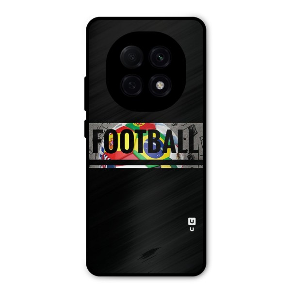Football Typography Metal Back Case for Oppo F29 Pro