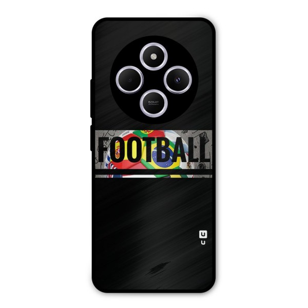 Football Typography Metal Back Case for Poco C75 5G
