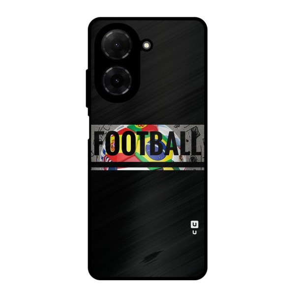 Football Typography Metal Back Case for Redmi A5 4G