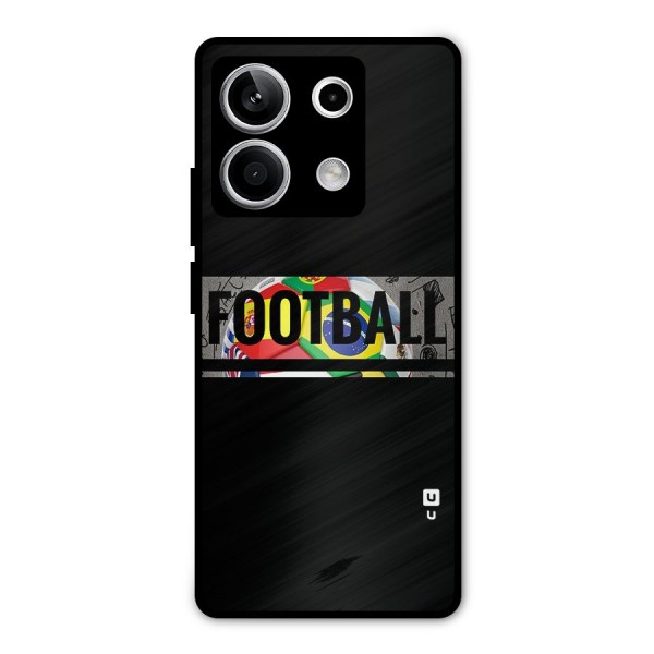 Football Typography Metal Back Case for Redmi Note 13 5G