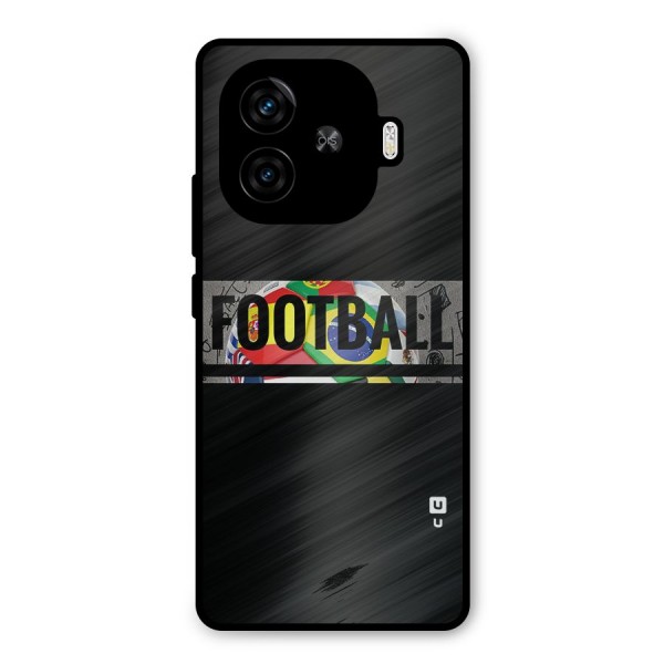 Football Typography Metal Back Case for iQOO Z9 Turbo
