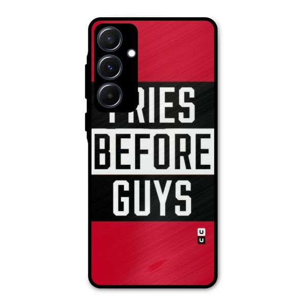 Fries Love Stripes Metal Back Case for Galaxy A55