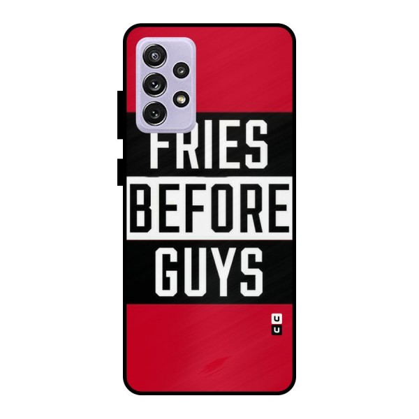 Fries Love Stripes Metal Back Case for Galaxy A72