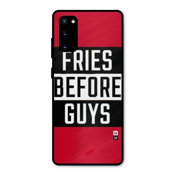 Fries Love Stripes Metal Back Case for Galaxy S20