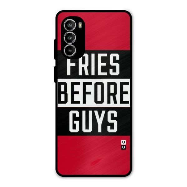 Fries Love Stripes Metal Back Case for Moto G52