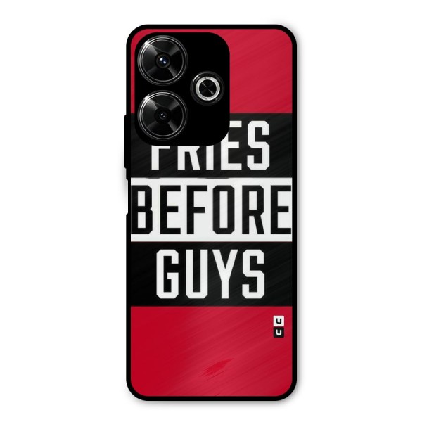 Fries Love Stripes Metal Back Case for Redmi 13 5G