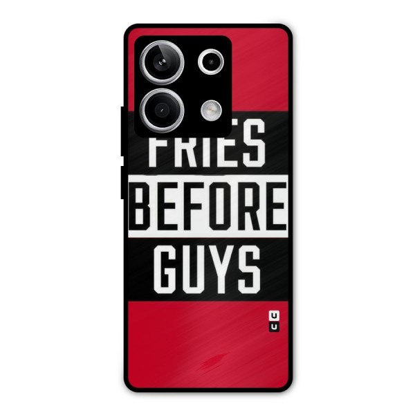 Fries Love Stripes Metal Back Case for Redmi Note 13 5G