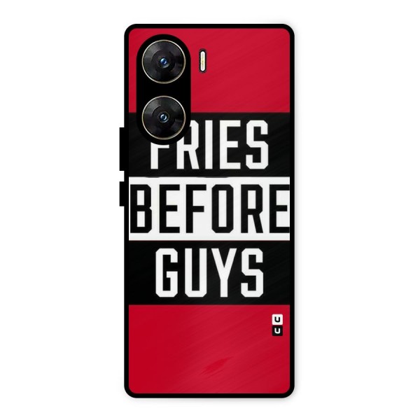 Fries Love Stripes Metal Back Case for Vivo V29e