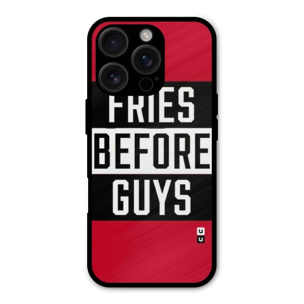 Fries Love Stripes Metal Back Case for iPhone 16 Pro