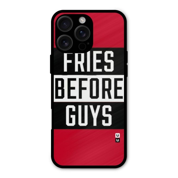 Fries Love Stripes Metal Back Case for iPhone 16 Pro Max