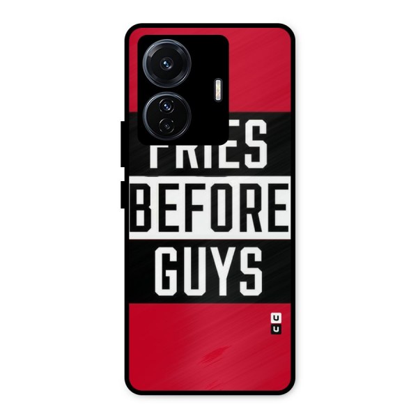 Fries Love Stripes Metal Back Case for iQOO Z6