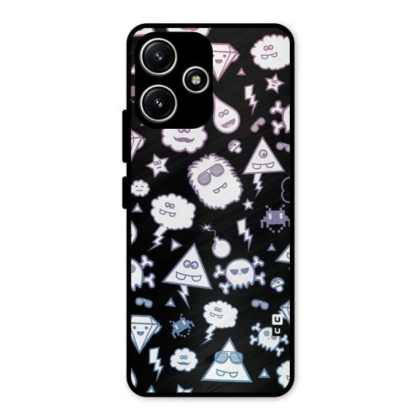 Funny Faces Metal Back Case for Redmi 12 5G