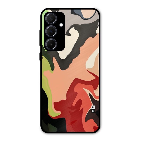 Geometric Abstract Acrylic Oil Pattern Art Metal Back Case for Galaxy A35