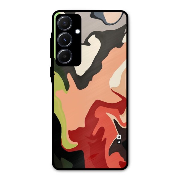 Geometric Abstract Acrylic Oil Pattern Art Metal Back Case for Galaxy A55